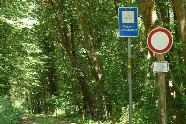 Sensibles Gelände: Wasserschutzgebiet östlich von Mainbullau.