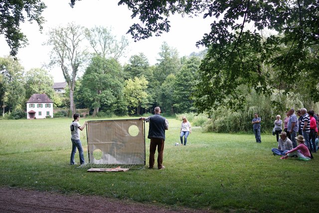 Gesehen im Seegarten in Amorbach: vor dem Elfmeterschuss.