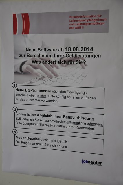 Es gibt eine neue Nummer für die Bedarfsgemeinschaft.