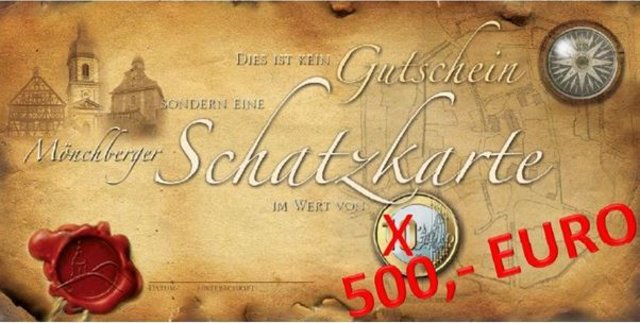 Der "Spendenscheck" - die mittlerweile sehr erfolgreiche und beliebte Mönchberger Schatzkarte!