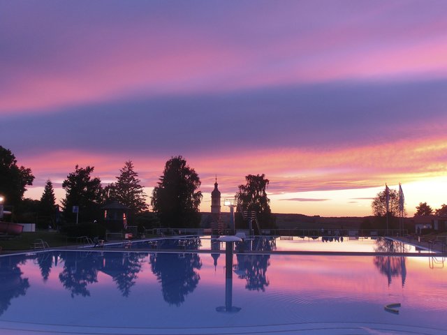 Abendhimmel im Spessartbad Mönchberg