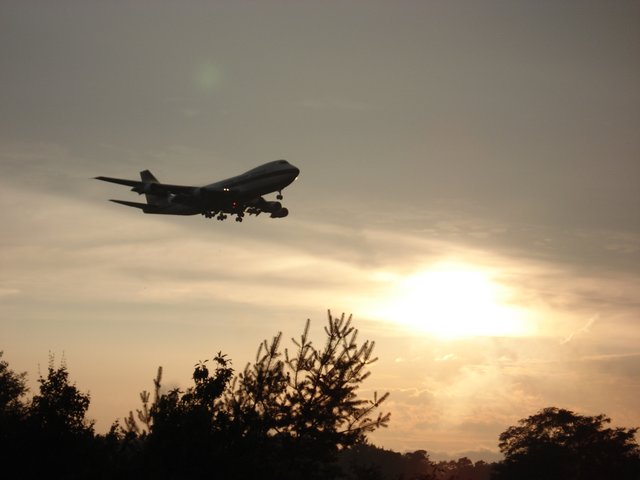 Landeanflug Boeing 747 am Flughafen Frankfurt/Main