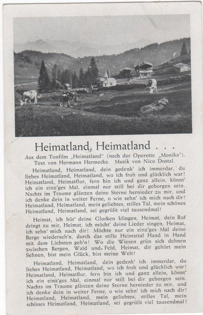 Heimatland, Heimatland ...