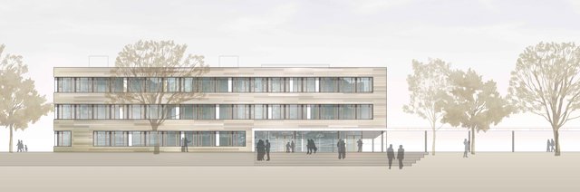 Perspektive der geplanten Außenansicht | Foto: (Foto Fa. Goldbeck)