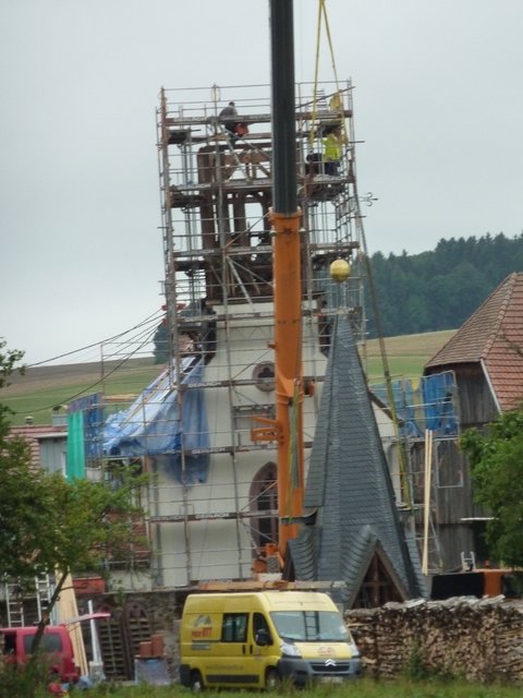 "Die Turmspitze ist ab"