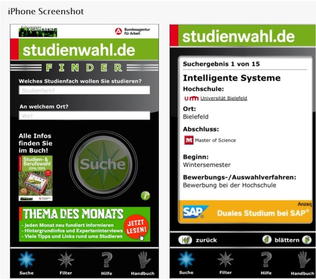 Die App im App-store.
