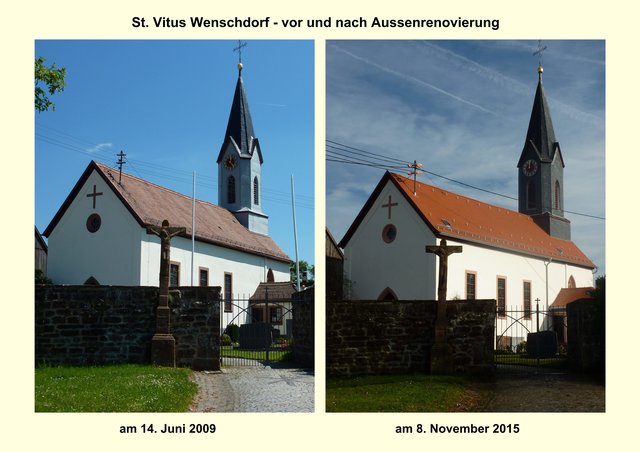 Diskussionen um den jetzt dunkel verschieferten Turm - die alte helle Variante gefiel vielen Besuchern besser