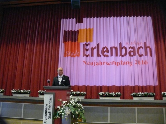 Bürgermeister Berninger bei der Neujahrsansprache.