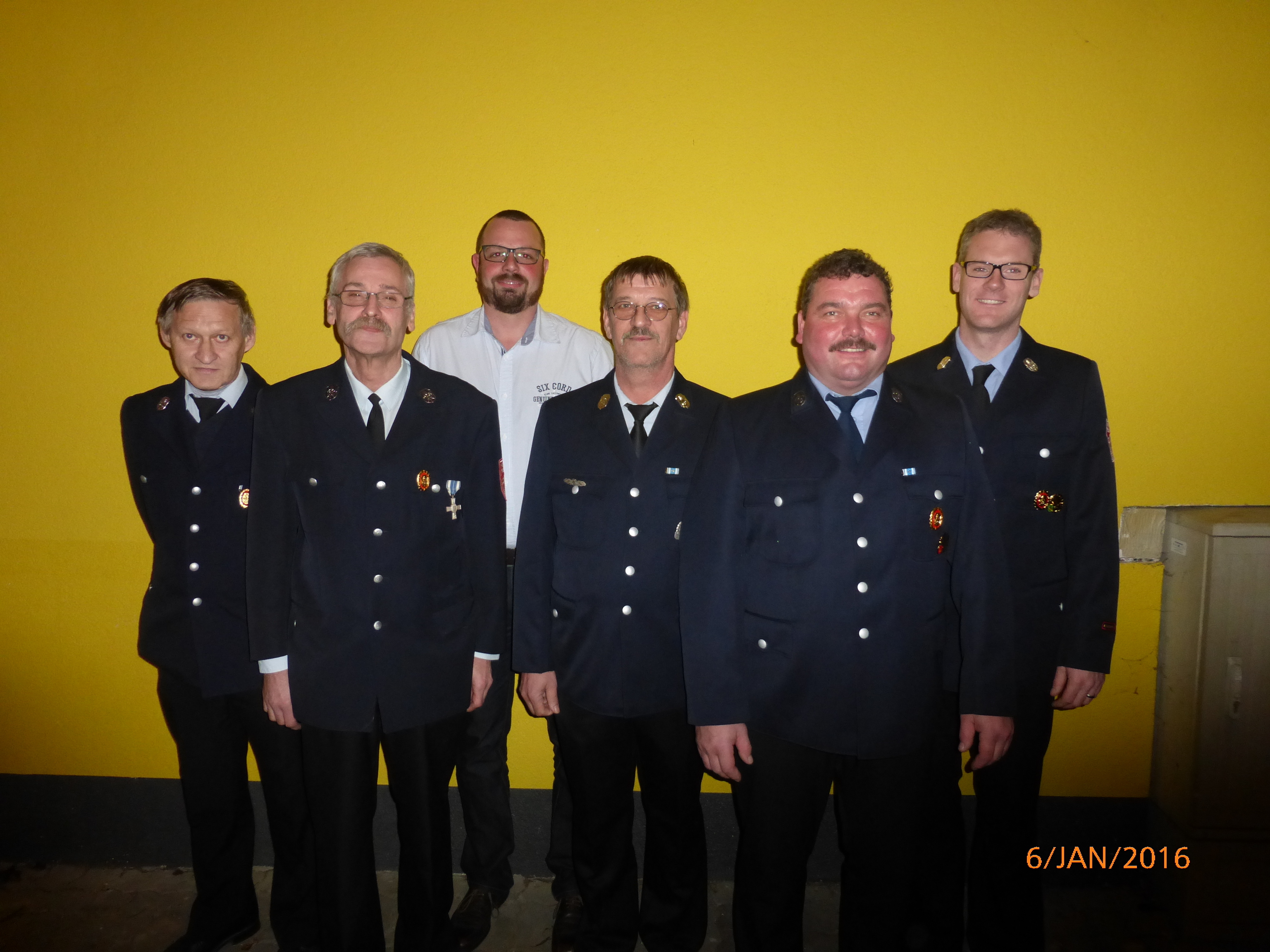 v.l.n.r.: Herbert Kunkelmann (Vertrauensmann), Heinz Schneider (Vertauensmann), Thilo Scheurich (Schriftführer), Thomas Kunkelmann (1. Vorsitzender), Michael Grimm (2. Vorsitzender), Benjamin Grimm (1. Kommandant)