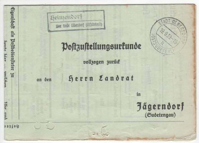 Heinzendorf über Stadt Olbersdorf (Ostsudetenland)