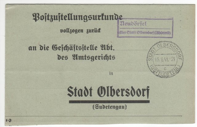 Neudörfel über Stadt Olbersdorf (Ostsudetenland)