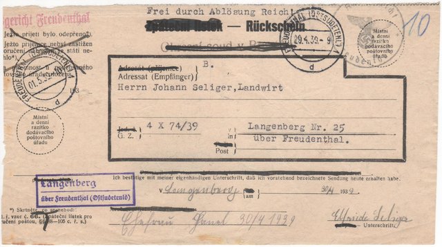Langenberg über Freudenthal (Ostsudetenland)