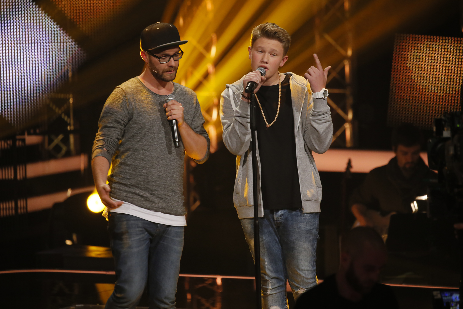 Patrik und sein Coach Mark Foster.