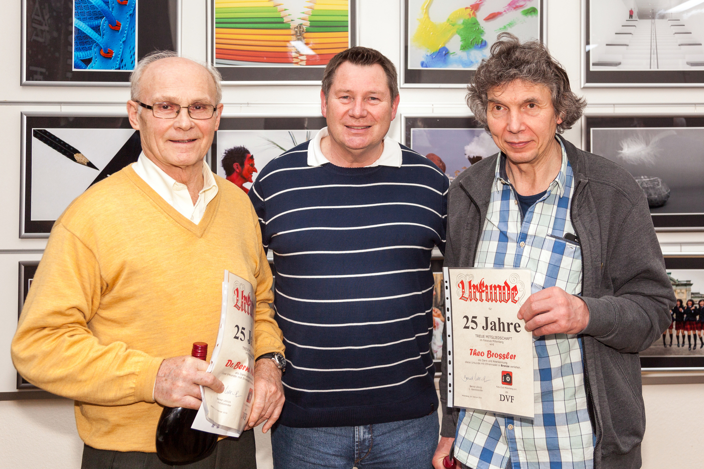 von links: Dr. Bernd Muthig, 1. Vorsitzender Bernd Ullrich, Theo Broßler