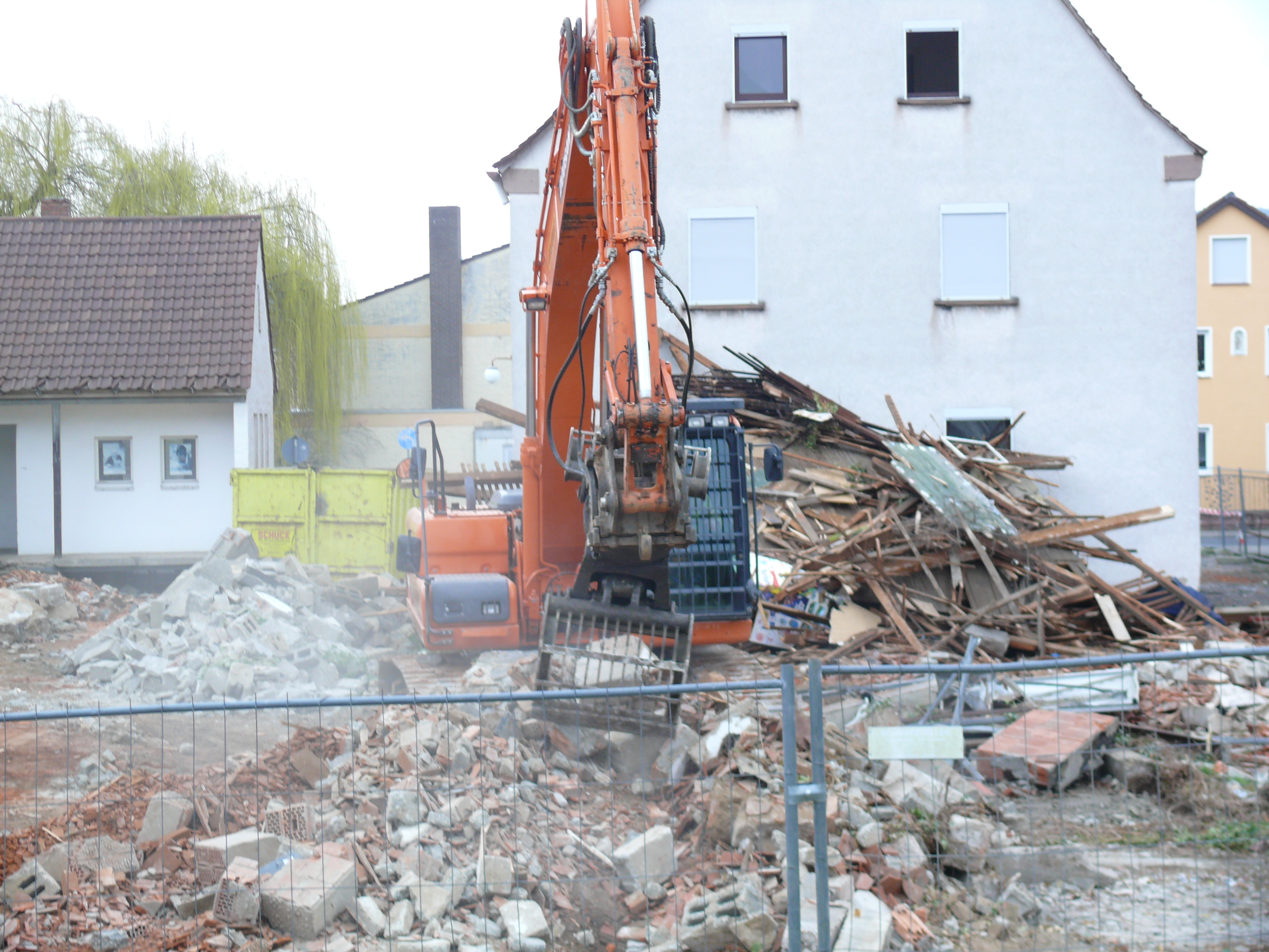 Baustelle in Nähe des Rathauses Erlenbach