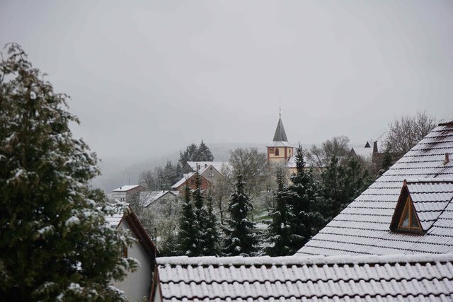 Heppdiel im Neuschnee.