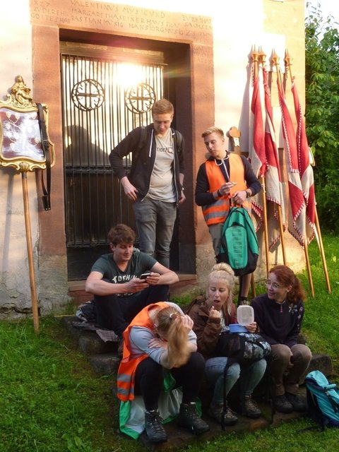 kurze Pause an der Erasmuskapelle