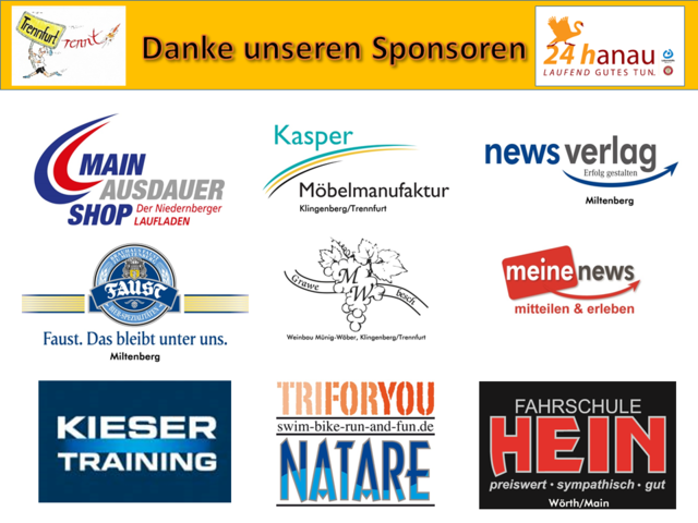 Die "Trennfurt-rennt-Teams" bedanken sich bei allen Sponsoren.
