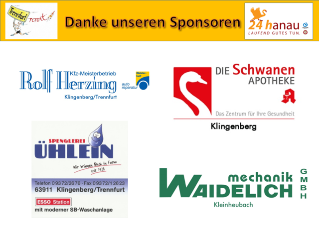 Die "Trennfurt-rennt-Teams" bedanken sich bei allen Sponsoren.