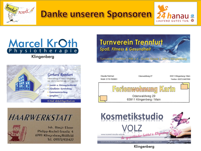 Die "Trennfurt-rennt-Teams" bedanken sich bei allen Sponsoren.