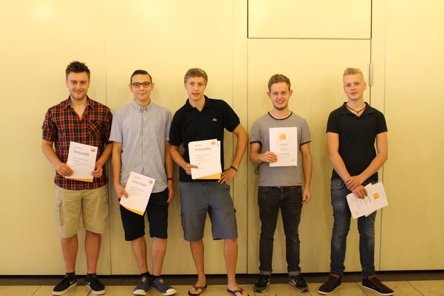 Foto: Lukas Häfner, Lukas Richter, Innungssieger Marius Heinz, Maximilian Bieber, Silas Gries.