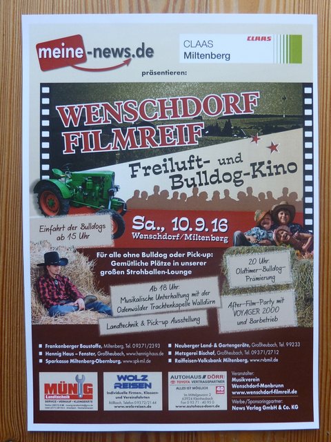 WENSCHDORF FILMREIF am Samstag, 10. September 2016