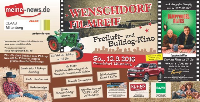 Egal ob groß, ob klein, es darf jeder Bulldog ins Wenschdorfer Freiluftkino rein!
