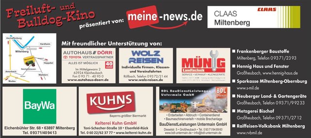 WENSCHDORF FILMREIF Freiluft- und Bulldog-Kino am 10. September 2016