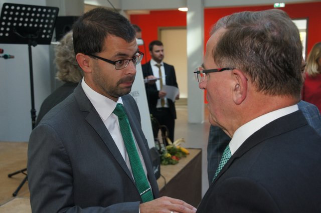 Landrat Scherf im Gespräch mit Bezirkstagspräsident Erwin Dotzel