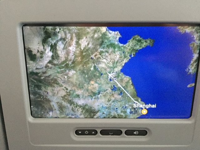 Die Animation der Daten des Flugs von Shanghai nach Frankfurt in Höhe von Peking