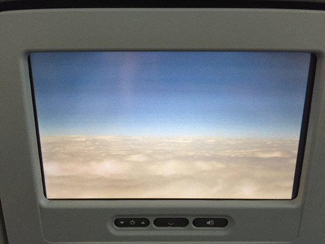 mit der Bordkamera gesehen: die Wolken über Peking