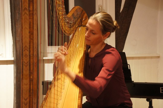 Eine glänzende Harfenistin: Bettina Link.