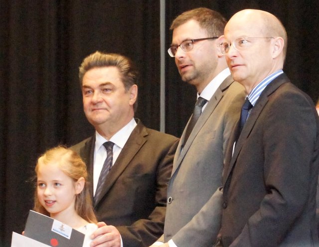 Die Vertreter der drei Gebietskörperschaften: Klaus Herzog, Jens Marco Scherf, Dr. Ulrich Reuter.