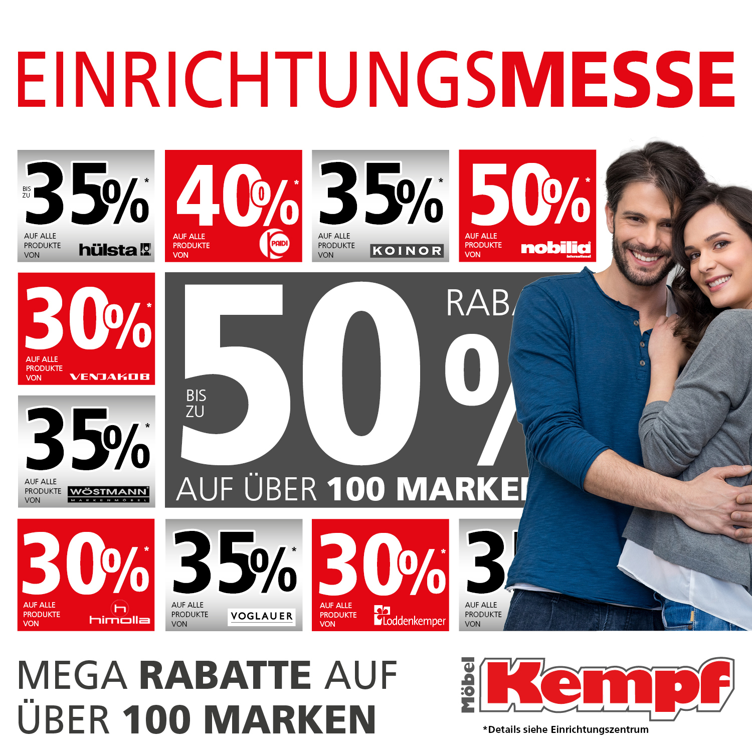 Stark! Bis zu 50 Prozent Rabatt gibts bei der großen Einrichtungsmesse von Möbel Kempf in Aschaffenburg und Bad König