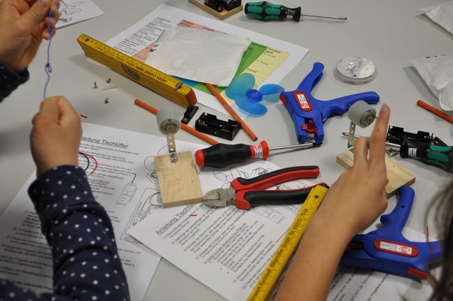 Selbst gebastelt: der Tischventilator.