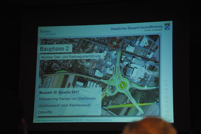 Bauphase 2:	Neubau Unterführungsbauwerk für Radfahrer und Fußgänger Rampe Hauptstraße Kleinheubach - St 2441
Bauzeit:	IV. Quartal 2017