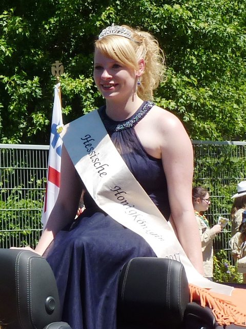 königliche Hoheiten beim Blumenkorso in Michelstadt