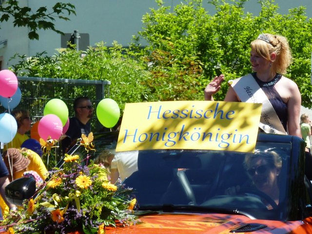 königliche Hoheiten beim Blumenkorso in Michelstadt