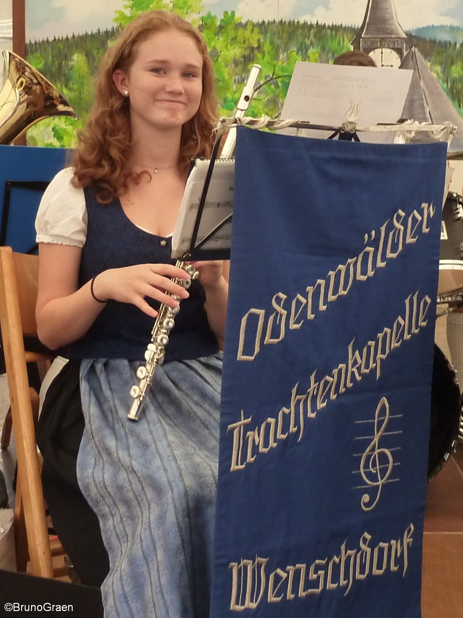Odenwälder Trachtenkapelle Wenschdorf-Monbrunn beim Frühschoppenkonzert in Weckbach