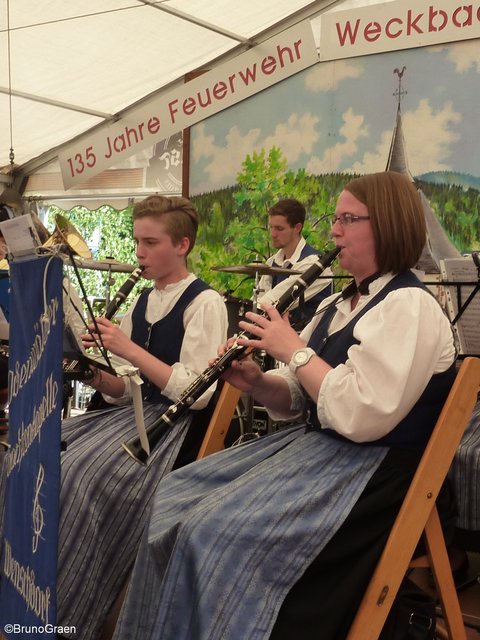 Odenwälder Trachtenkapelle Wenschdorf-Monbrunn beim Frühschoppenkonzert in Weckbach