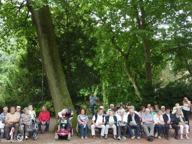 Odenwälder Trachtenkapelle Wenschdorf-Monbrunn beim Konzert im Park Schöntal am 16. Juli 2017