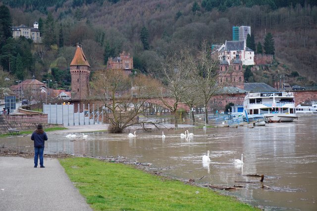 Mildes Wetter an Silvester 2017, in den Folgetagen schnelle Schneeschmelze, Dauerregen, Tauwetter  - das waren die Gründe  für das gegenwärtige Hochwasser, das zur Zeit langsam aus Nordbayern in und um Miltenberg und im Maintal ankommt.