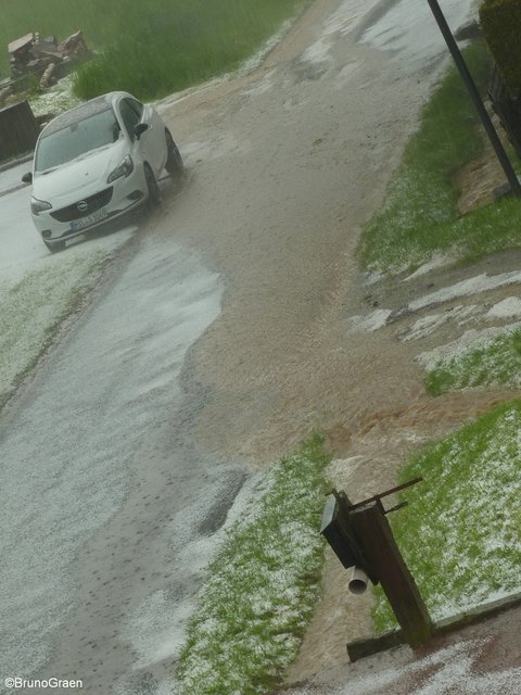 Hagel und Starkregen in Wenschdorf