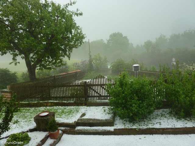 Hagel und Starkregen in Wenschdorf