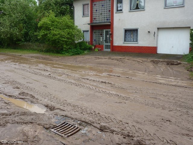 Alle packen mit an - Aufräumarbeiten in Wenschdorf