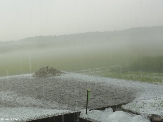 Hagel und Starkregen in Wenschdorf