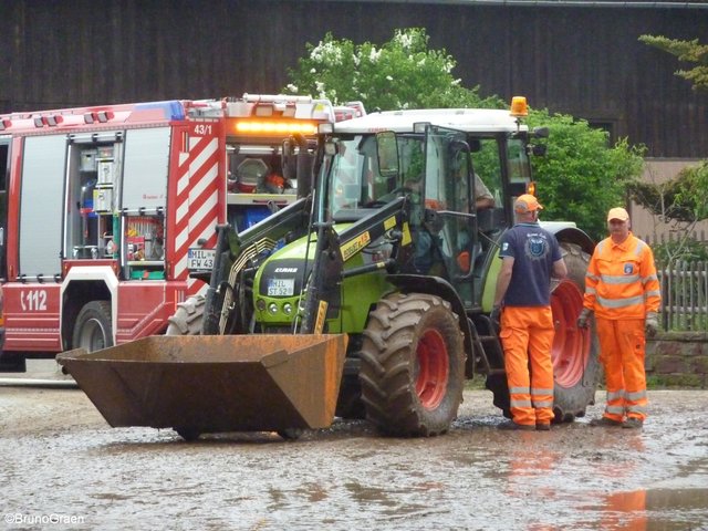 Alle packen mit an - Aufräumarbeiten in Wenschdorf