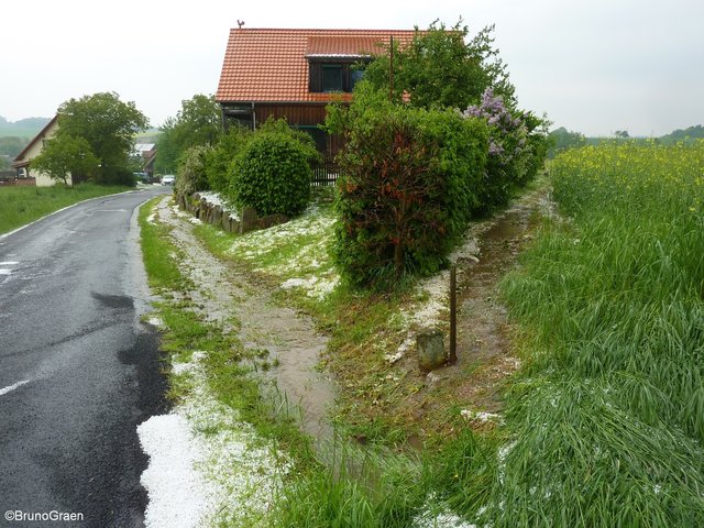 Hagel und Starkregen in Wenschdorf