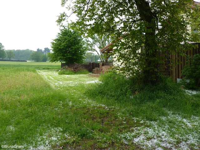 Hagel und Starkregen in Wenschdorf