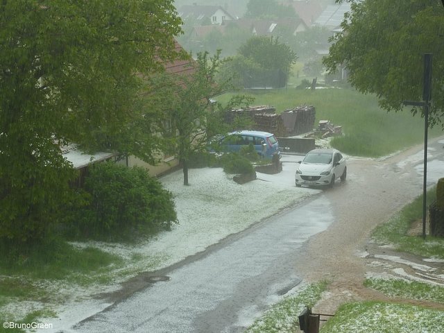 Hagel und Starkregen in Wenschdorf